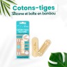 Boîte bambou + 2 coton tiges Silicone - Feel Natural