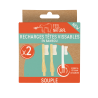 Lot de 2 recharges brosse à dents vissable en bambou Feel Natural - Souple