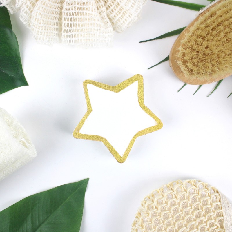 Bombe de bain Etoile Blanc Dore 100 grs Senteur Monoï