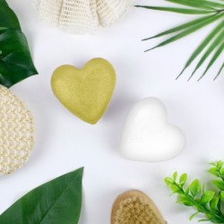 Bombe de bain Coeur Blanc Dore 120 grs Senteur Monoï