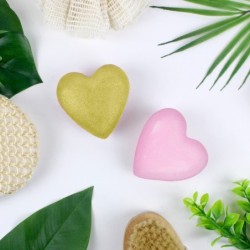 Bombe de bain Coeur Rose Dore 120 grs Senteur Fraise