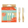 Lot de 2 recharges brosse à dents vissable en bambou Feel Natural - Souple
