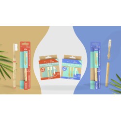 Brosse à dents tête interchangeable et vissable en bambou Feel Natural - Souple