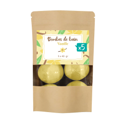 Sachet bombes de bain 40 grs x 5 - Senteur Vanille