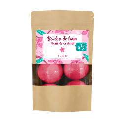 Sachet bombes de bain 40 grs x 5 - Senteur Fleur de cerisier
