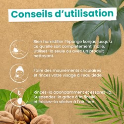 Eponge Konjac Visage aux éclats de noix - Feel Natural