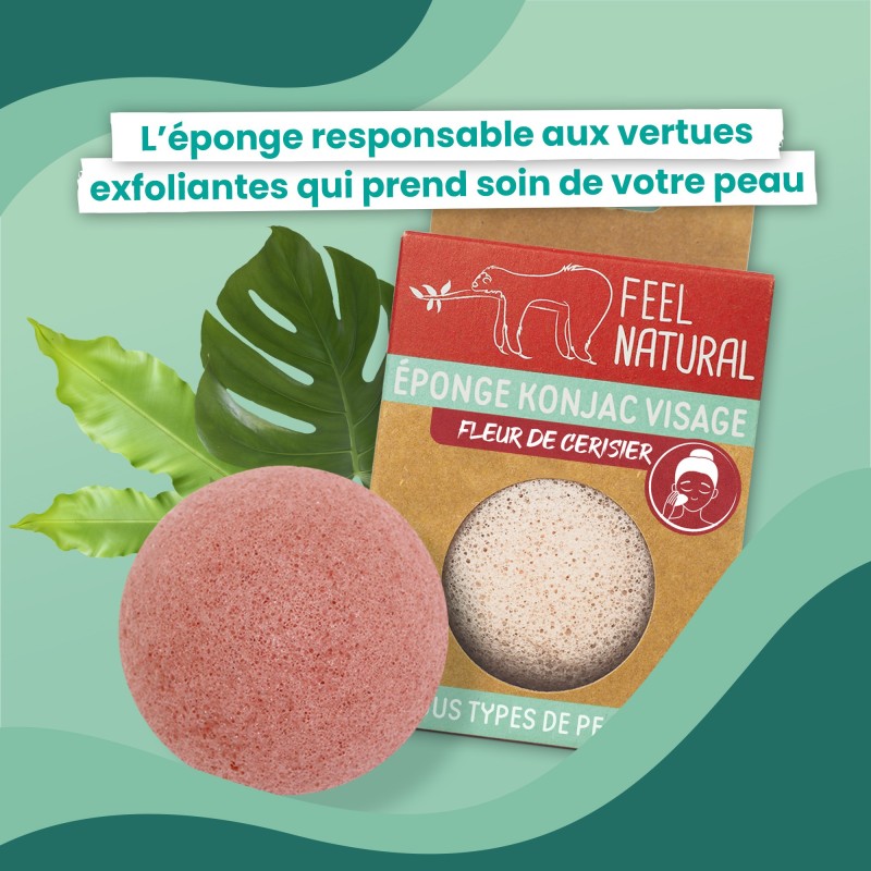 Eponge Konjac Visage Fleur de cerisier - Feel natural