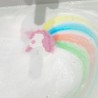 Bombe de bain 150 gr - Licorne effet arc en ciel - Senteur Fraise