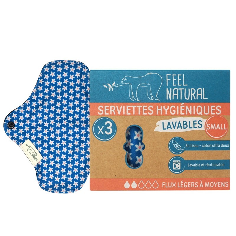 Lot de 3 serviettes Hygiéniques lavables - Small - Feel Natural