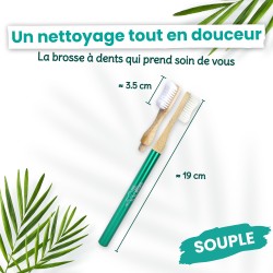 Brosse à dents vissable aluminium vert - souple - Feel Natural