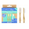 Lot de 2 recharges brosse à dents vissable en bambou Feel Natural - Medium