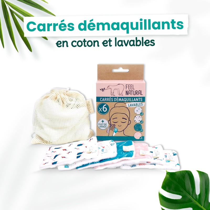 Set 6 carrés démaquillants Expert + filet de lavage Feel Natural