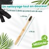 Lot 4 brosses à dents Charbon - Médium - Feel Natural