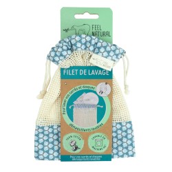 Filet de lavage motif géométrie bleue - Feel Natural