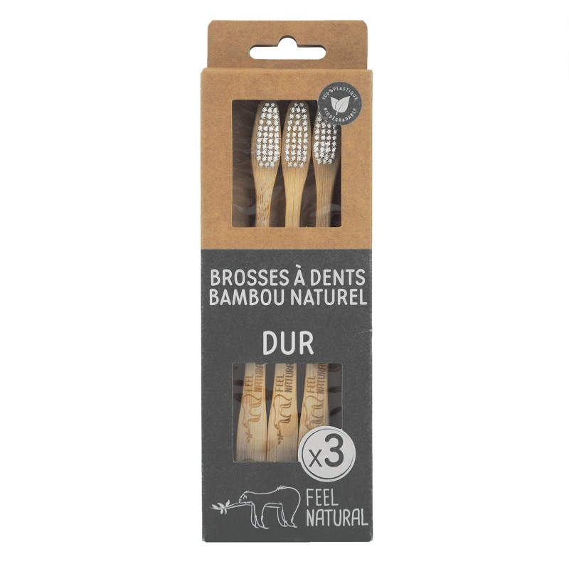 Lot de 3 Brosses à Dents -  Feel Natural - Dur