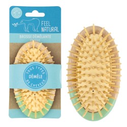 Brosse à cheveux pocket ovale  en bambou - Feel Natural