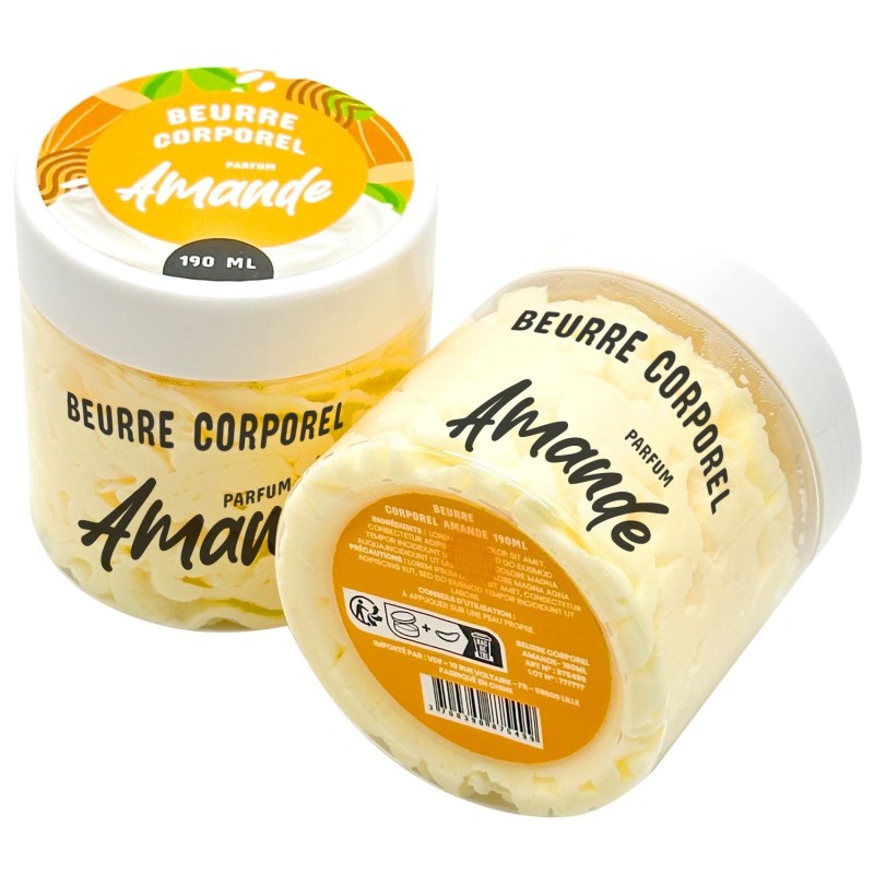 Beurre Corporel fouetté - 190ml - Senteur Amande - French Tendance