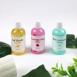 Coffret gel douche Vanille, Bain moussant Monoï, Gommage Rose - French Tendance