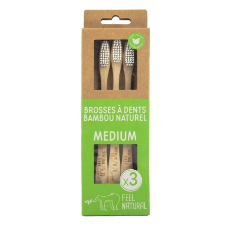 Lot de 3 Brosses à Dents - Feel Natural - Médium