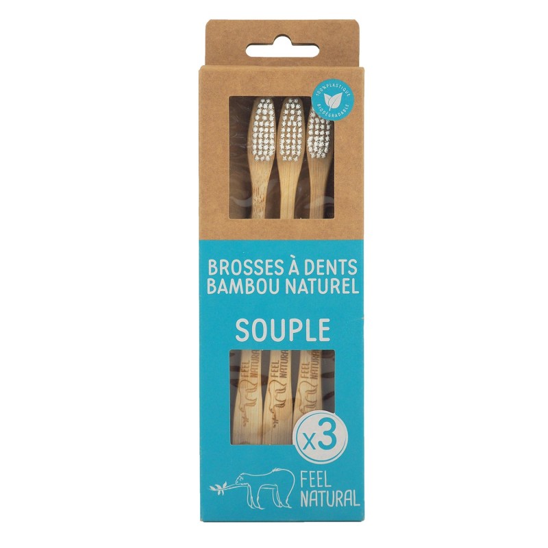 Lot de 3 Brosses à dents -  Feel Natural - Souple