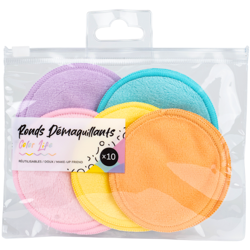 Set 10 disques démaquillants - coloris assortis - French Tendance