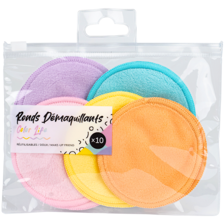Set 10 disques démaquillants - coloris assortis - French Tendance