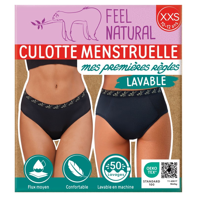 Culotte Premières Règles – Noir / Doré – Feel Natural