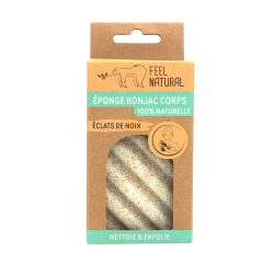 Eponge Konjac  Corps aux éclats de noix - Feel Natural