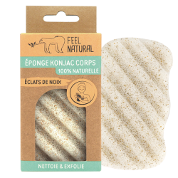 Eponge Konjac  Corps aux éclats de noix - Feel Natural