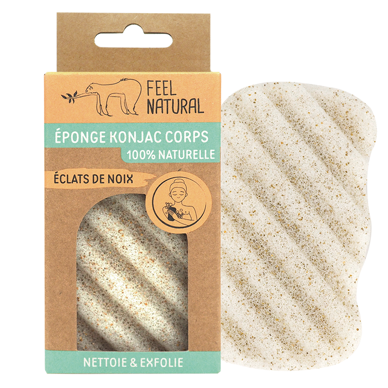Eponge Konjac  Corps aux éclats de noix - Feel Natural