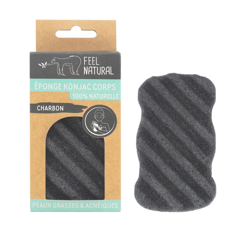 Eponge Konjac Corps Charbon - Feel natural
