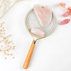 Roller visage Gua Sha Quartz rose - Feel Natural