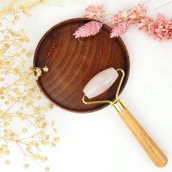 Roller visage Gua Sha Quartz rose - Feel Natural