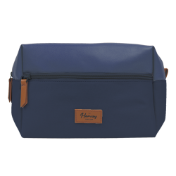 Trousse de toilette Homme (21x14x10)- Harvey Collection - Simili Cuir et coton Bleu