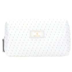 Trousse de toilette Femme (21x15x10) - Gaze de coton - motif doré