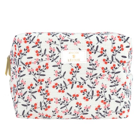 Trousse de toilette Femme (21x15x10) - Gaze de coton - Imprimé Floral