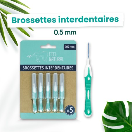 Lot de 5 brossettes interdentaires 0,5 mm - Feel Natural