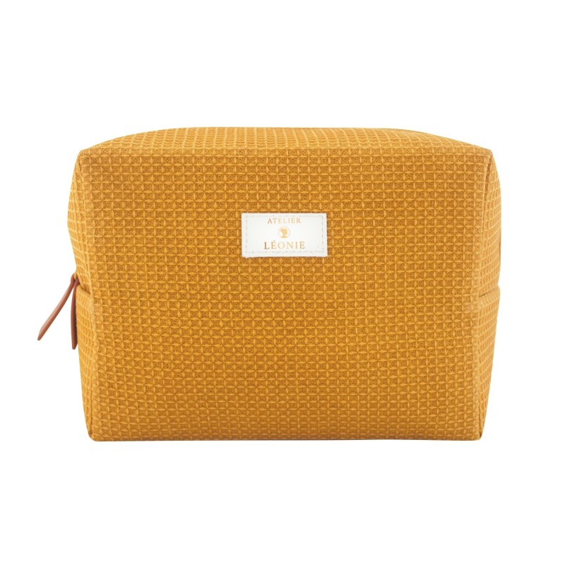 Trousse de toilette Femme (21x15x11) - Nid d'abeille - coloris Ocre