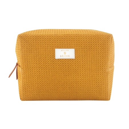 Trousse de toilette Femme (21x15x11) - Nid d'abeille - coloris Ocre