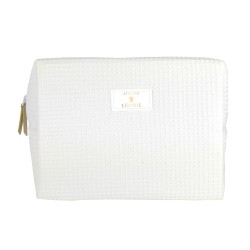 Trousse de toilette Femme (21x15x10) - Nid d'abeille - coloris blanc