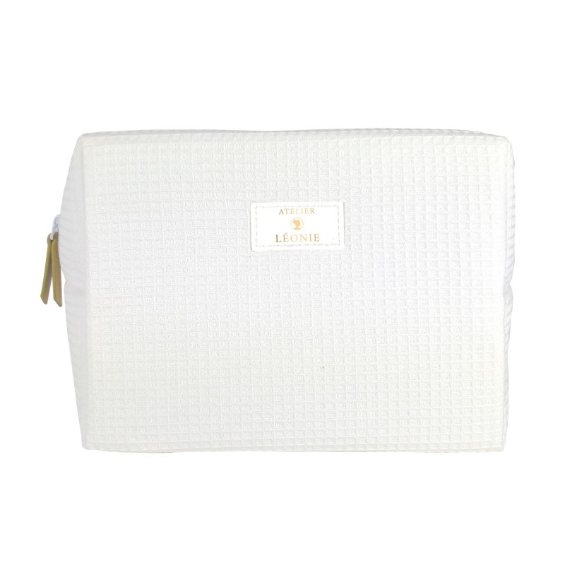 Trousse de toilette Femme (21x15x10) - Nid d'abeille - coloris blanc