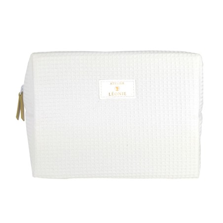Trousse de toilette Femme (21x15x10) - Nid d'abeille - coloris blanc