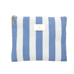 Pochette de toilette Femme (21x17) - Nid d'abeille rayée