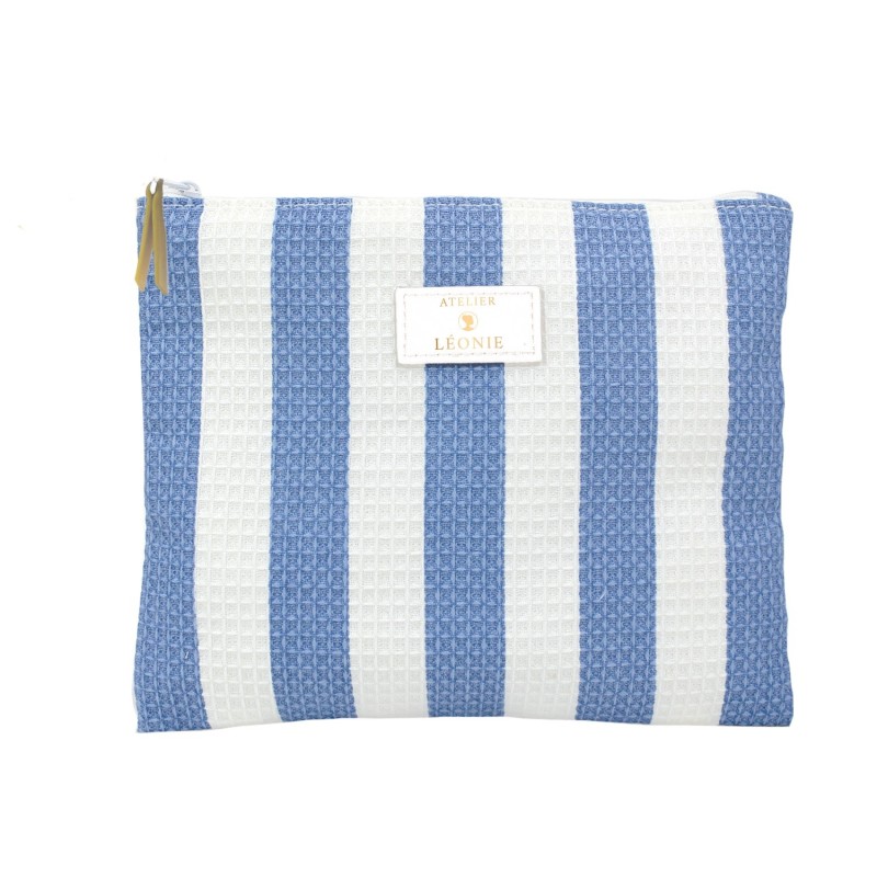 Pochette de toilette Femme (21x17) - Nid d'abeille rayée