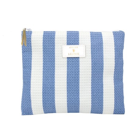 Pochette de toilette Femme (21x17) - Nid d'abeille rayée