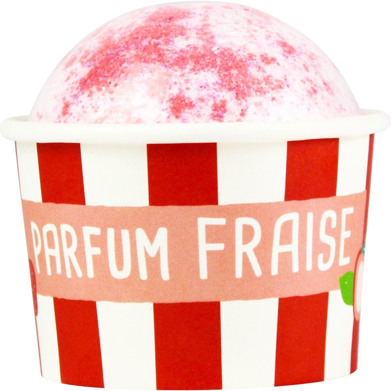 Bombe de bain 100 gr - Carnaval - Senteur Fraise - French Tendance