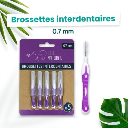 Lot de 5 brossettes interdentaires 0,7 mm - Feel Natural