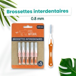 Lot de 5 brossettes interdentaires 0,8 mm - Feel Natural